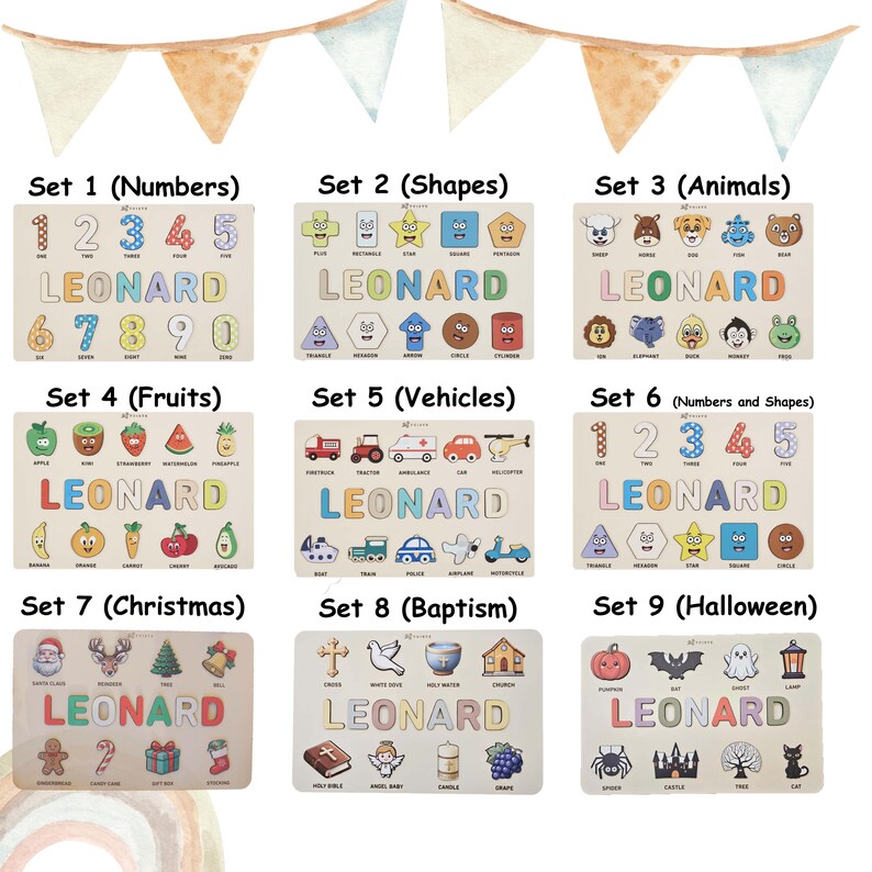 Personalized Name Puzzle Busy Board, Wooden Montessori Toy zdjęcie 2