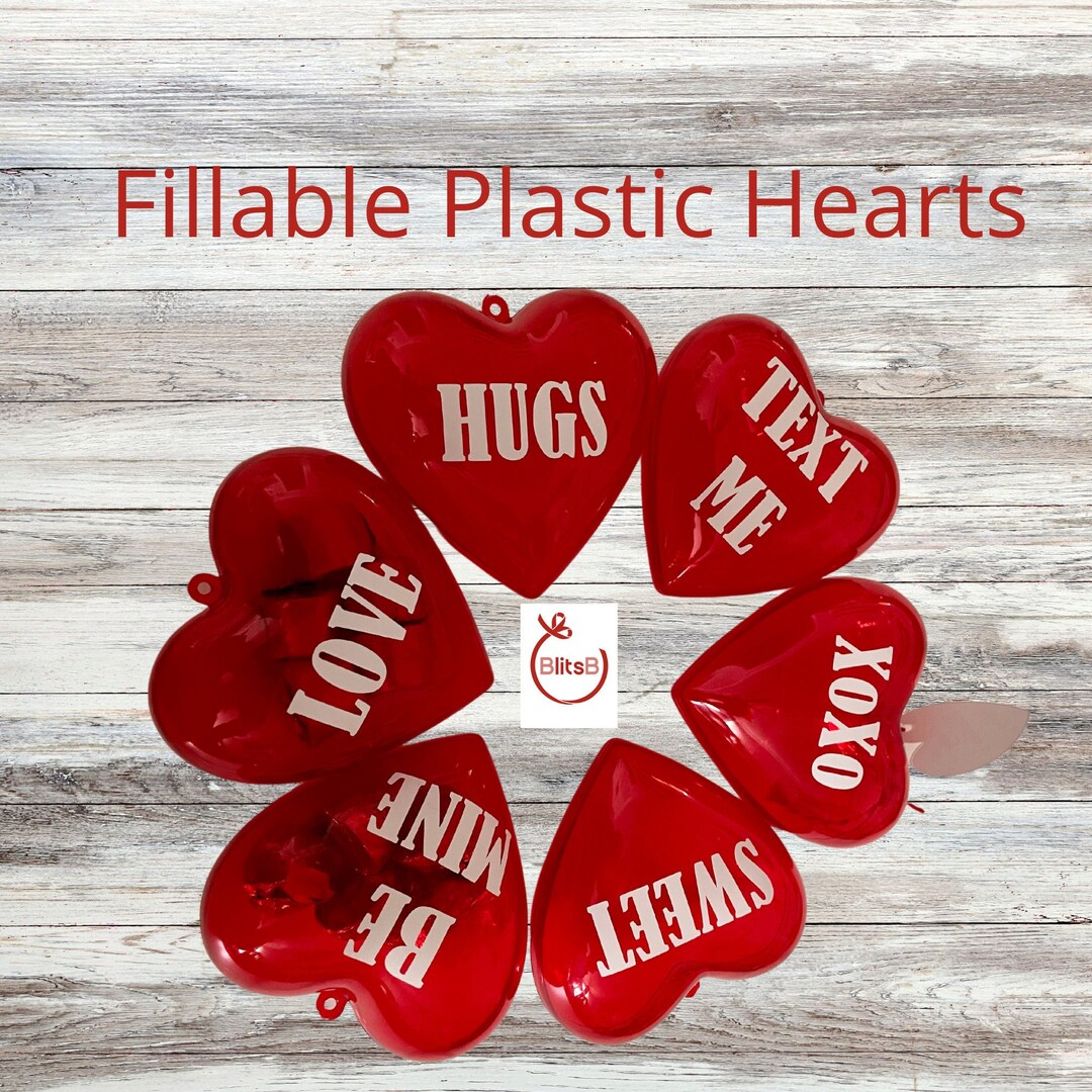 Plastic Red Heart Containers Fillable for Candy/treatsconvo Etsy