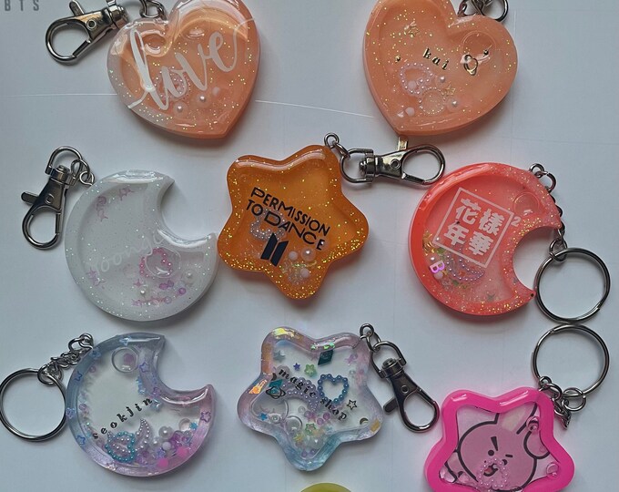 Custom Shaker Keychains Custom Resin Shaker Keychain - Etsy