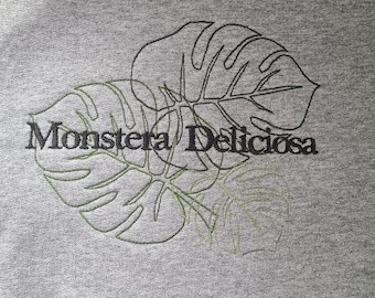 MONSTERA V2 Besticktes Tshirt/Rundhals/Hoodie