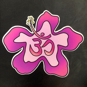 Hibiscus Om Vinyl Sticker