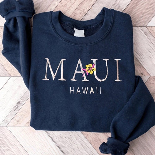Hawaii Embroidered Sweatshirt Hawaii Crewneck Hawaii - Etsy