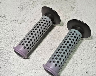 New Old Stock BMX Old School Bike Cobra Oakley F1 Style Dot Grips Black/Grey/Purple Fuan SE GT Redline Mongoose Skyway Hutch Ogk Haro