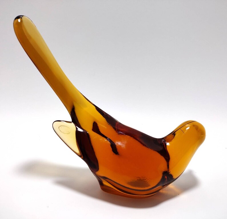 Vintage Fenton Amber Art Glass Bird Etsy Australia