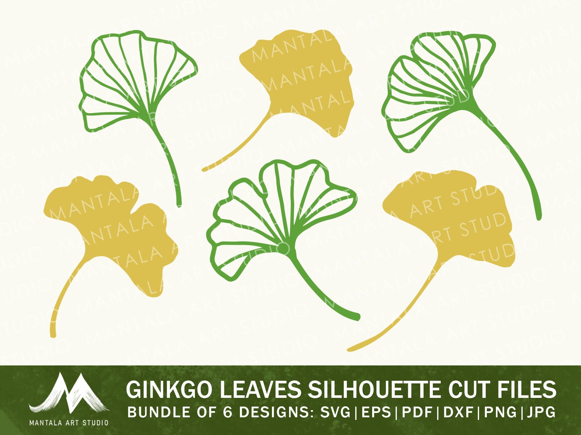 Ginkgo Leaves Silhouette Cut Files Ginkgo Biloba Leaf - Etsy