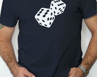 GAME DICE Men T-shirt 100% Cotton, Regular Size, Men Gift White Black Grey