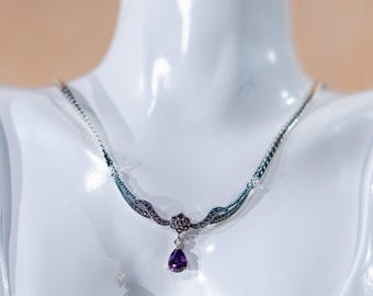 Amethyst Pear Drop Necklace – Radiant Violet Gemstone Jewelry