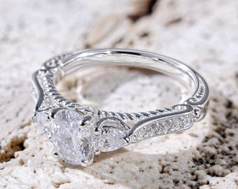 Sterling Silver Square Cut CZ Ring, Dainty Statement Jewelry, Gift for Her