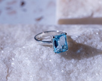 Marina Large Blue Topaz Ring