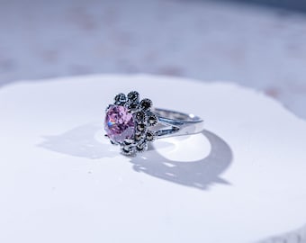 Amorette Pink CZ Ring