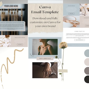Modern Jewelry Fashion Shop Email Newsletter Template, Canva Email Newsletter Template, Editable Email Newsletter Template