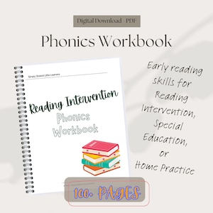Phonics Workbook - Reading Intervention, Special Education, Home Practice