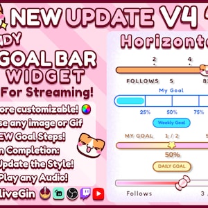 Goal Bar Widget for Streaming Fully Customizable With Your Own Images ...