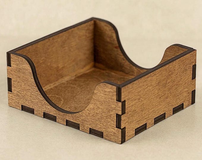 Coaster Caddy Laser Cut File: Wooden Box SVG / PDF (5mm Thickness, 3.5x3.5 inches)