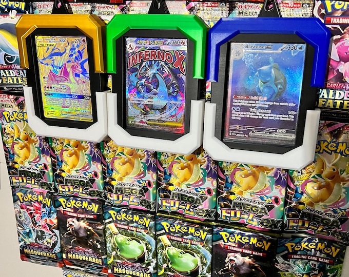 3D Printable Pokémon Card Wall Display Holder – STL File – Hard Case Cards – (Digital Download)