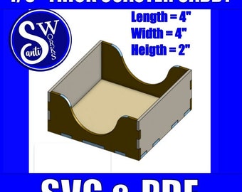 Coaster Caddy Wooden Box Cut Files: Laser Engraver SVG / PDF
