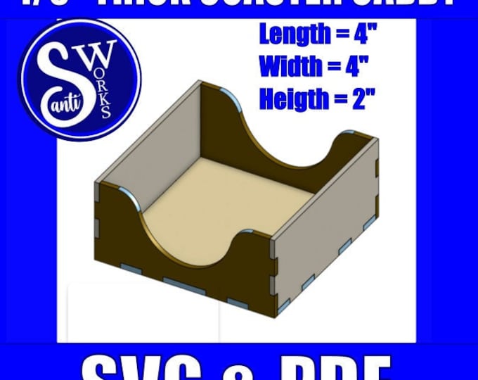 Coaster Caddy Wooden Box Cut Files: Laser Engraver SVG / PDF