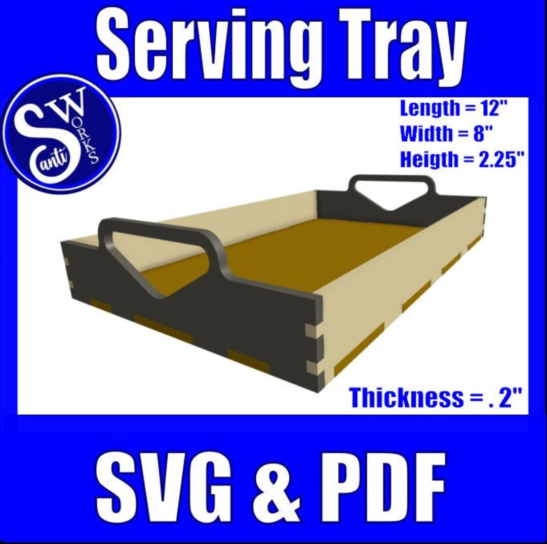 Blank 12 X 8 Serving Tray / Box Joints / Food Tray / Wooden / SVG File