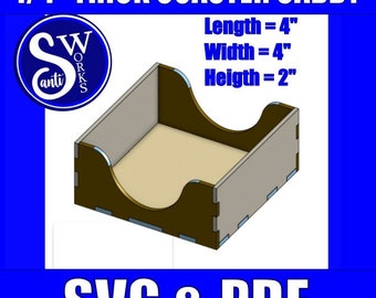 Coaster Caddy Wooden Box: Laser Cut File (SVG / PDF)