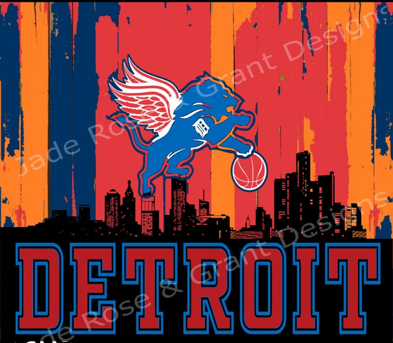 20 Oz Detroit Skyline Sports Painted Tumbler - Seamless - Etsy