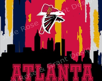DESCARGA INSTANTE - Atlanta Sports Skyline Tumbler PNG sin costuras