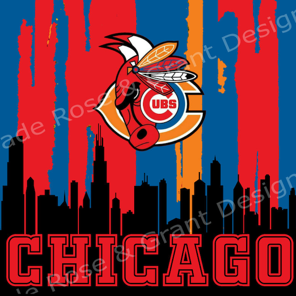 INSTANT DOWNLOAD - Chicago Sports Sky Seamless Wrap Tumbler PNG