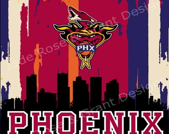 DESCARGA INSTANTE - Phoenix Sports Skyline Tumbler Wrap PNG sin costuras