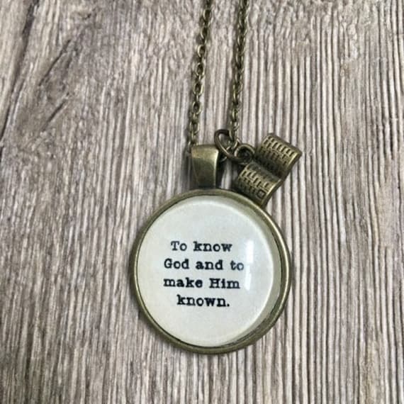 To Know God and to Make Him Known Pendant Necklace or Keyring - Etsy