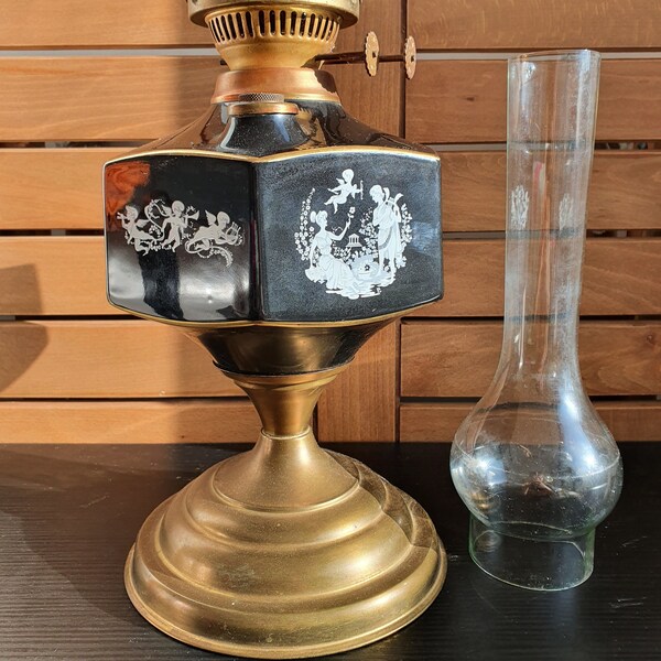 Antique Oil Lamp Etsy UK