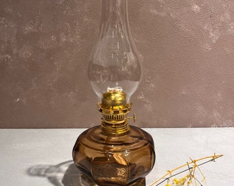 Beautiful Oil Lamp  Glass Vintage Design Handmade / Kerosene, Paraffin, Oil Lamp, Wall Lamp, Lantern