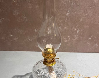 Beautiful Oil Lamp Rose Glass Vintage Design Handmade / Kerosene, Paraffin, Oil Lamp, Wall Lamp, Lantern