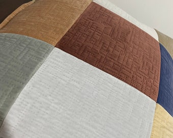 Housse de coussin patchwork taille standard unique faite main - multicolore