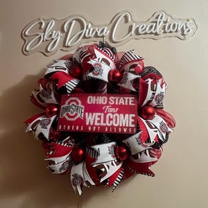 The Ohio State University; OSU Wreath; Buckeye Wreath; Custom Ohio State Wreath, Ohio State Buckeyes, Everyday Wreath