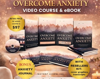 Overcome Anxiety Video Course & Ebook MRR Bundle, Master Resell Rights, Self Help, Anxiety ebook, Coping Skills, Bonus Journal
