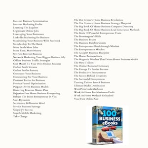 PLR 100 Business eBooks Bundle MRR, Master Resell Rights, Learn Business & Entrepreneurship, färdiga guider för dig, passiv inkomst, nedladdning bild 5