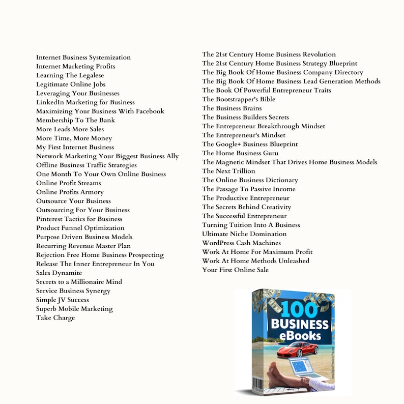 PLR 100 Business eBooks Bundle MRR, Master Resell Rights, Learn Business & Entrepreneurship, färdiga guider för dig, passiv inkomst, nedladdning bild 5