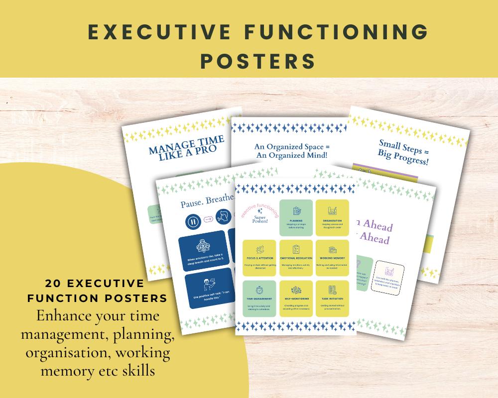 Executive Functioning Posters for Kids Teens Adults ADHD Visual ...