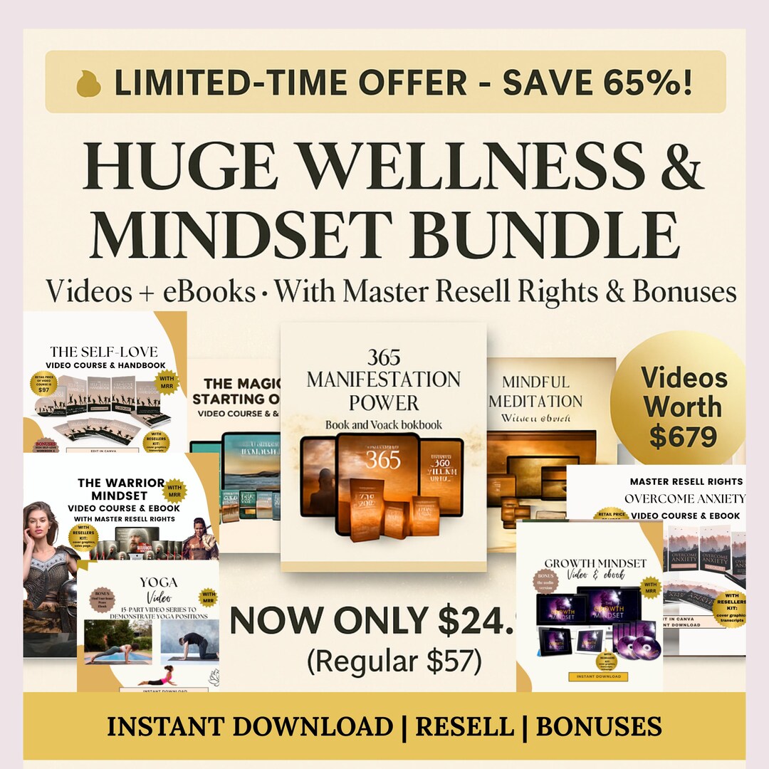 MRR Huge Wellness and Mindset Bundle Videos & Book, Master Resell ...