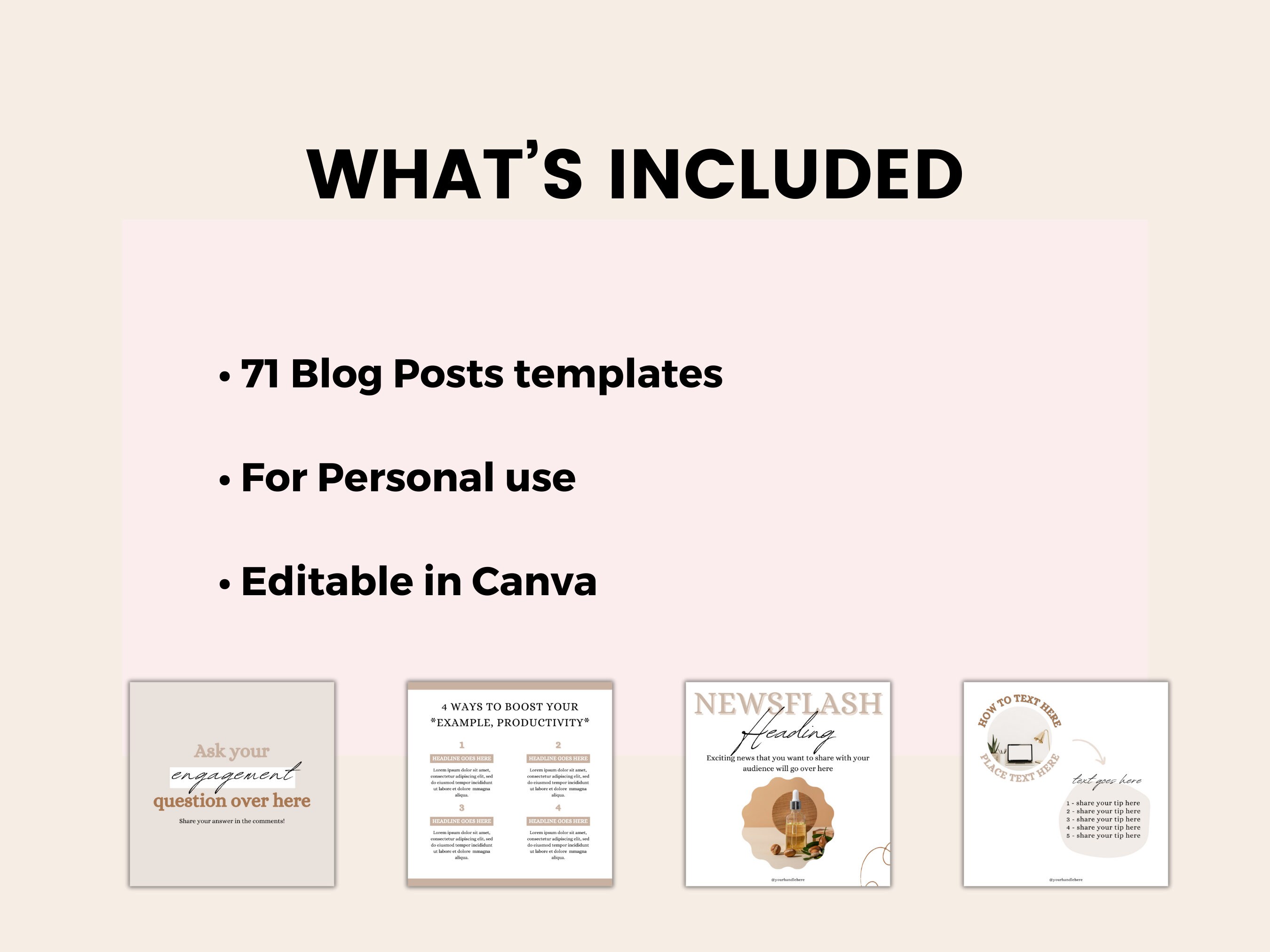 PLR 71 Blog Post Templates, PLR Bundle, Editable in Canva, Neutral ...