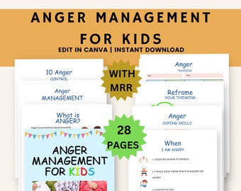 PLR Anger Management for Kids MRR Emotional Regulation Master Resell Rights, Private Label Right Coping Skills, Download