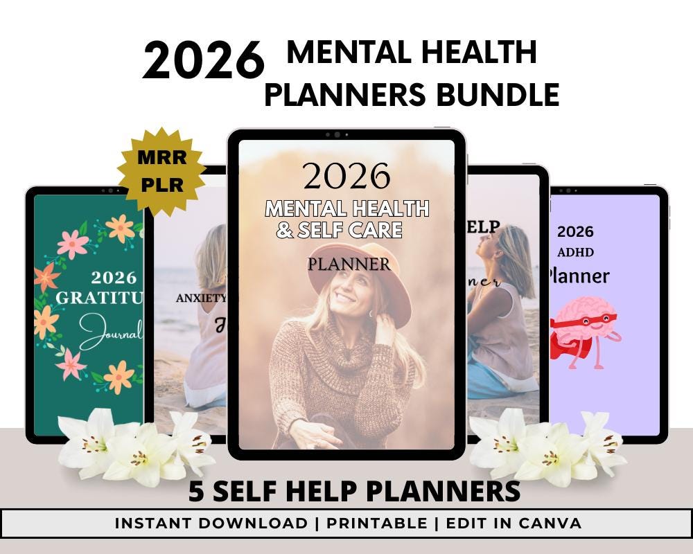 MRR 2026 Mental Health Planners Bundle, Master Resell Rights, PLR, ADHD ...