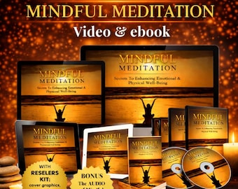 MRR Mindful Meditation Video & Ebook Bundle, Master Resell Rights, Mindset Resources, Mindset Coach, Passive Income,