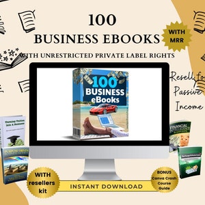 PLR 100 Business eBooks Bundle MRR, Master Resell Rights, Learn Business & Entrepreneurship Done For You ebooks, Passive Income, Download