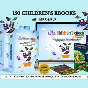 Lot de 150 livres numériques pour enfants, revente, droits de revente principaux, revenu passif Amazon KDP ou cadeau pour amateur de livres Kindle, agendas à télécharger