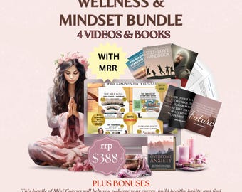 MRR Wellness Video Course & Book Bundle 2, Master Resell Rights, Self-Love, Overcome Anxiety, Mindset Resources, Self Help, Bonuses Journals