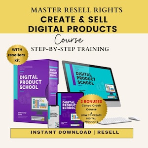 MRR How to Create and Sell Digital Products Course Master Resell Rights, Digital Product School, Passive Income Course, Bonuses