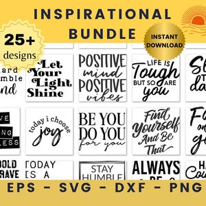 Inspirational SVG Bundle, 25+ Motivational Quotes svg Positive Quotes svg Positive Vibes svg files, inspirational gifts