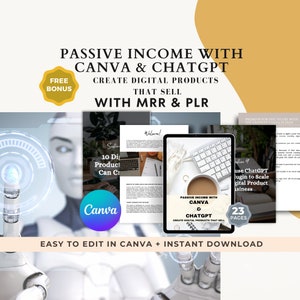 Canva und ChatGPTPassive Income PLR MRR, Digital ProduktePassive Profit Eigenmarkenrechte, Master Resell Rechte