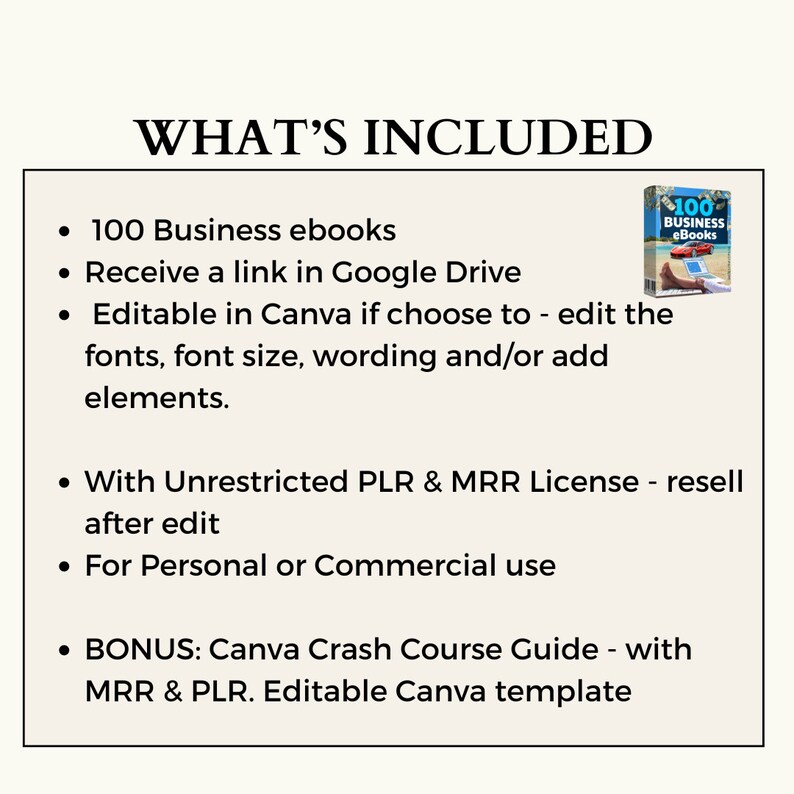 PLR 100 Business eBooks Bundle MRR, Master Resell Rights, Learn Business & Entrepreneurship, färdiga guider för dig, passiv inkomst, nedladdning bild 3