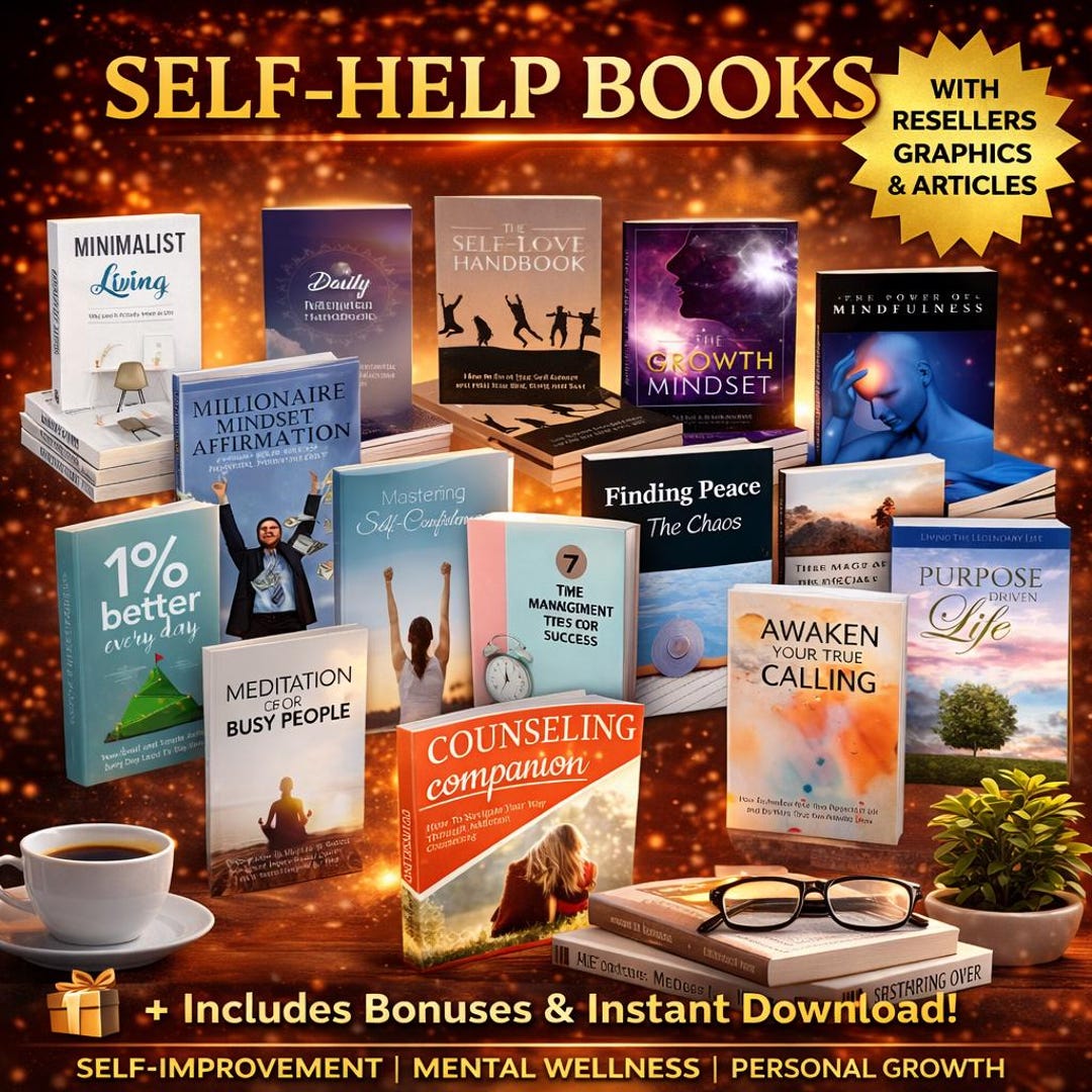 570+ MRR Self-help Books Bundle PLR Ebook, Private Label Rights, Master ...